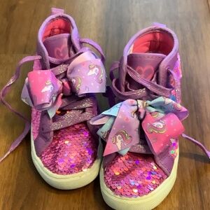 Jojo Siwa Pink Flip Sequin Big Bow Unicorn Athletic High Top Sneaker Size 12